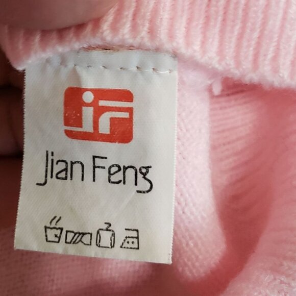 Jian Feng Cable Knit Mock Sweater Womens soft pink Medium - Picture 3 of 10